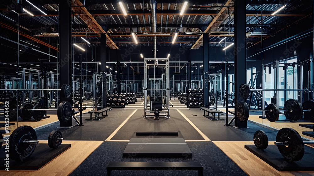 The Beauty gym, inspired by style and elegance, offers a unique combination of physical training, motivation and a beautiful interior.  - obrazy, fototapety, plakaty 