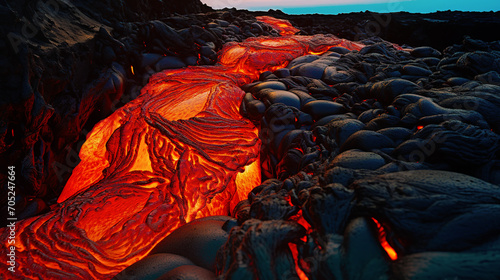 Lava and magma flow