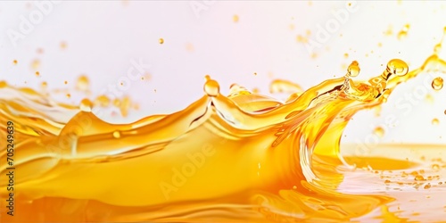 Vibrant Waves of Juice Drops Splash on a Light Background, Creating a Refreshing Burst of Citrusy Delight