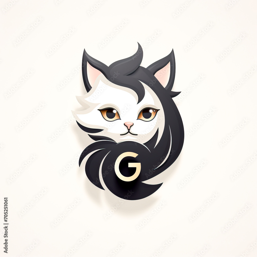 Fototapeta premium Stylized Feline Elegance in Red and Black created with Generative AI technology