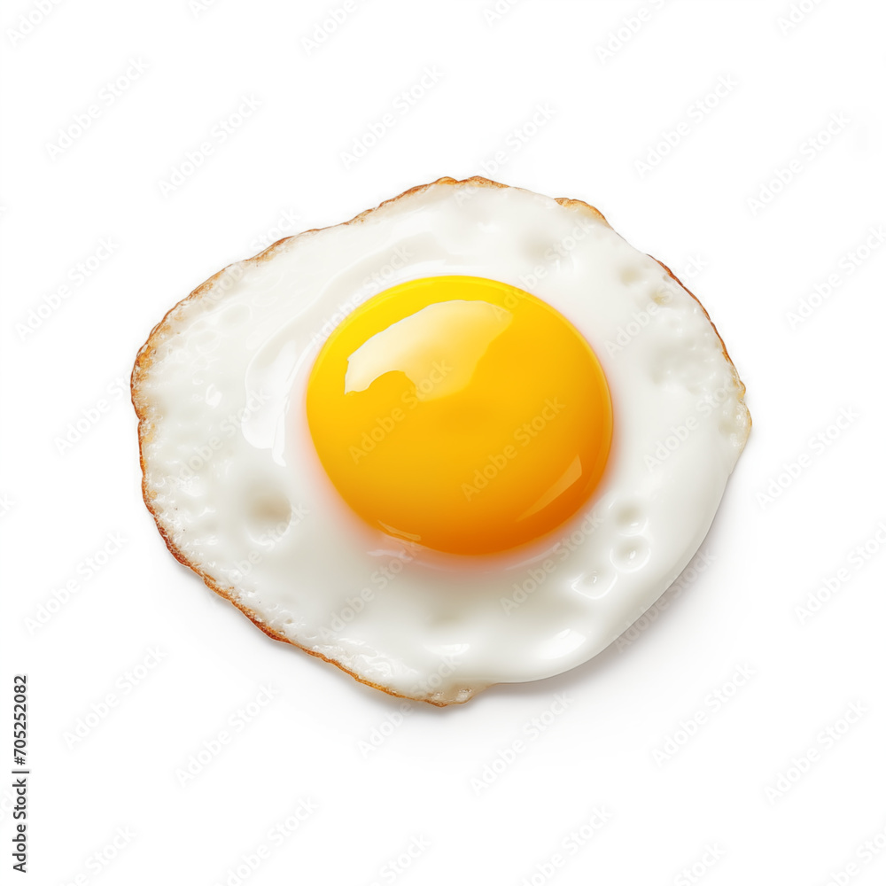 fried egg on white background fried egg on white background