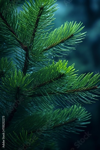 image of the beautiful green branches of a coniferous plant