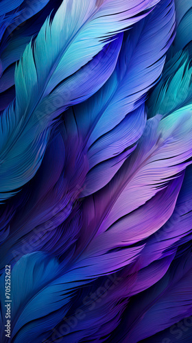 Colorful Spectrum Feather Array Elegance created with Generative AI technology