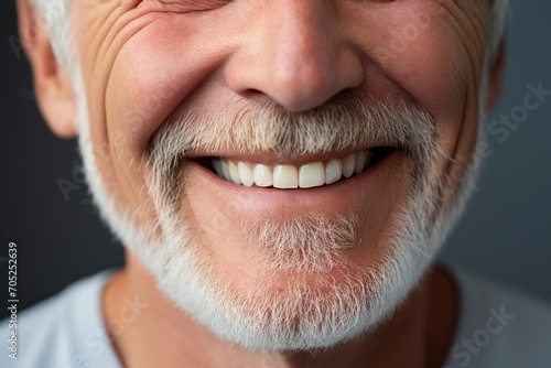 older man with a beautiful  white  well-groomed smile