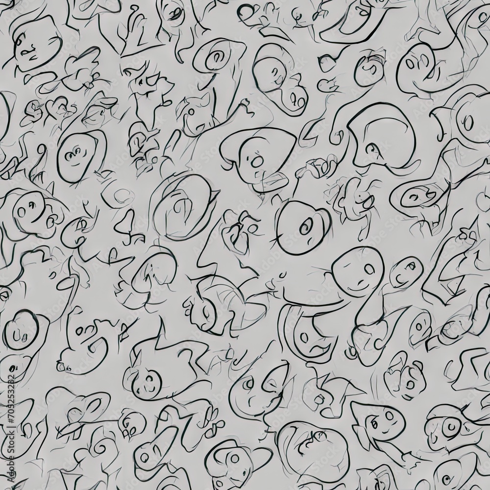 Children's drawing. Abstract seamless pattern. AI generated. Children's drawing. Abstract seamless pattern. AI generated.