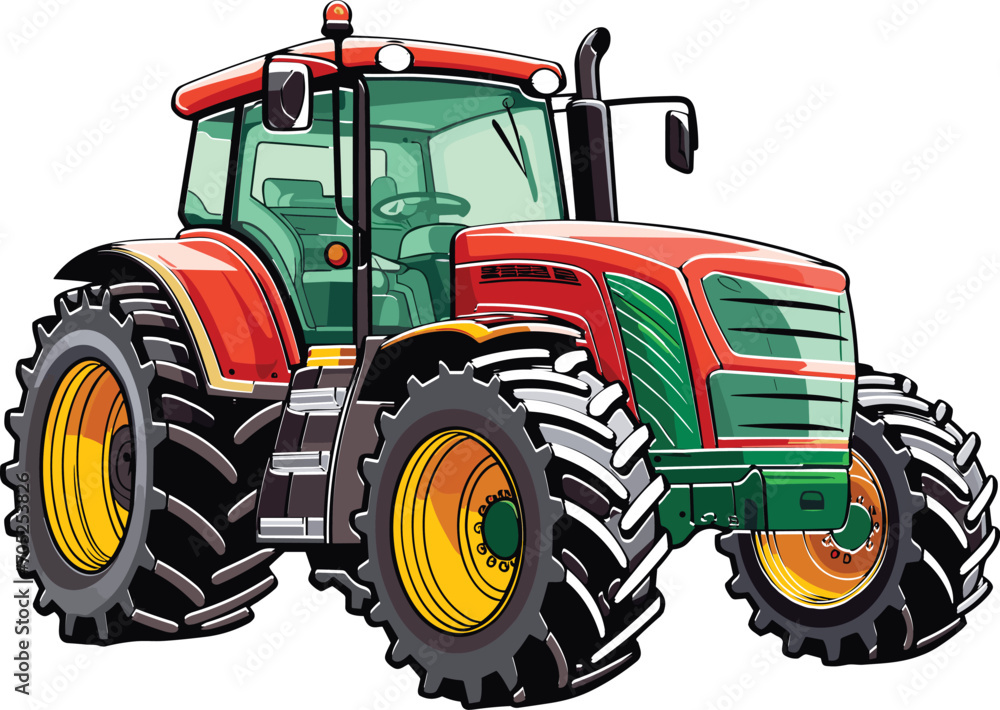 Obraz premium tractor isolated on a white background, vector illustration, eps