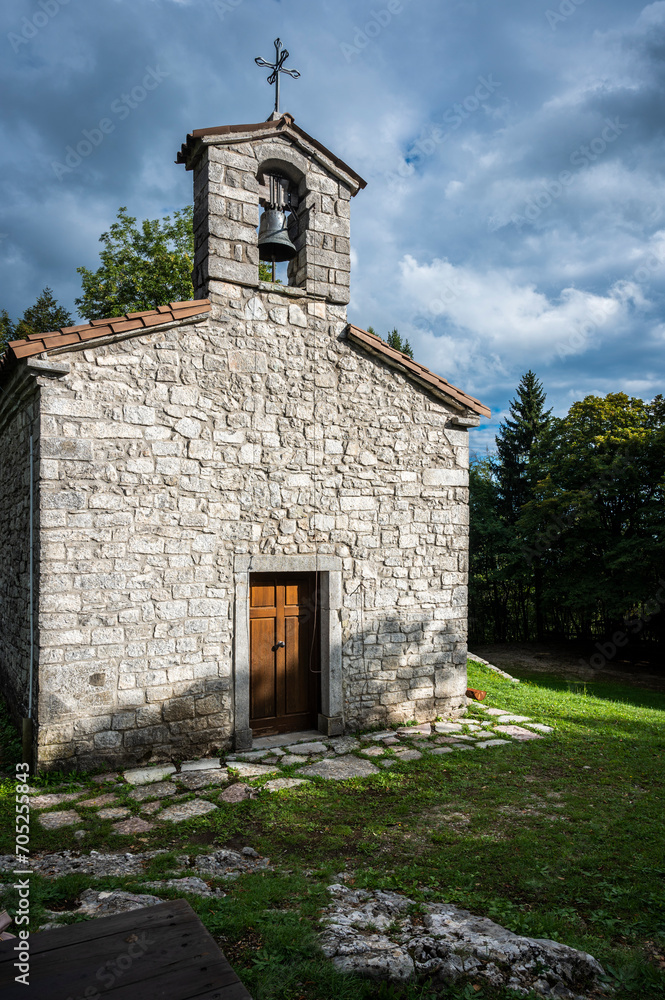 Naklejka premium Charm of popular architecture and nature in the Natisone valleys. Cividale del Friuli