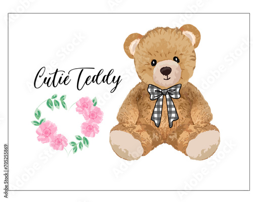 cutie bear hand drawn illustration design vector