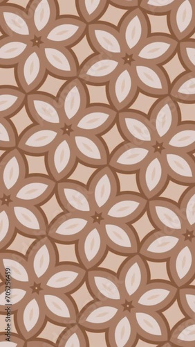 Wallpaper Mural Vertical video - ornate kaleidoscopic floral pattern motion background animation with gently radiating flowers in brown and beige vintage colors. This trendy retro background is full HD and looping. Torontodigital.ca