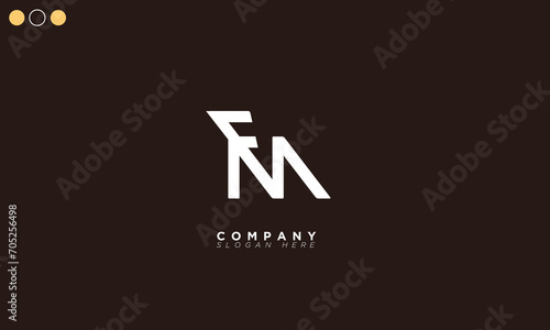FM Alphabet letters Initials Monogram logo MF, F and M