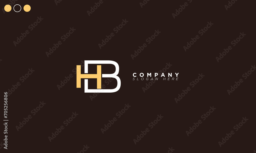 HB Alphabet letters Initials Monogram logo BH, H and B HB Alphabet letters Initials Monogram logo BH, H and B