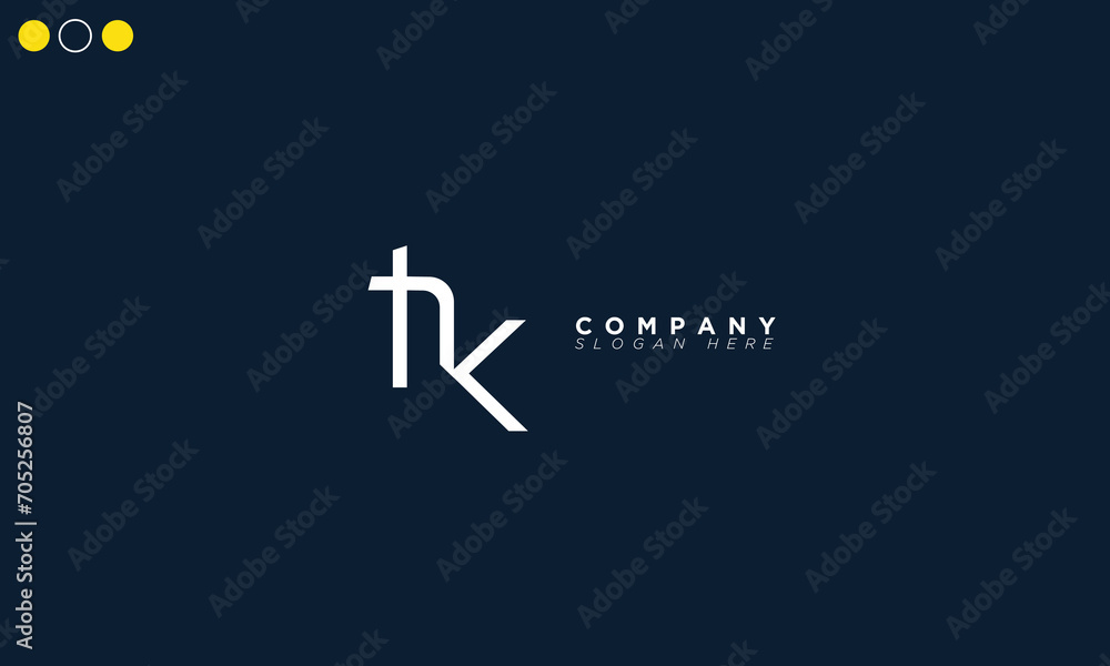 TK Alphabet letters Initials Monogram logo KT, T and K TK Alphabet letters Initials Monogram logo KT, T and K