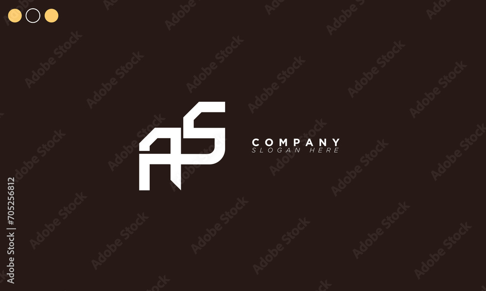 Fototapeta premium AS Alphabet letters Initials Monogram logo SA, A and S