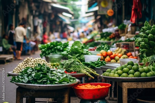 bustling street market in Hanoi, Vietnam, a cultural experience