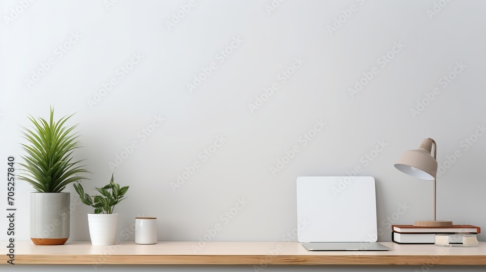 An up-close view of a desk that is modern and minimalist. An up-close view of a desk that is modern and minimalist.