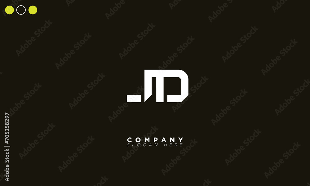 Fototapeta premium JD Alphabet letters Initials Monogram logo DJ, J and D