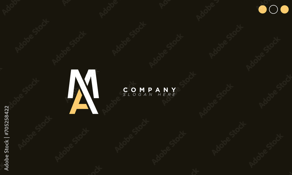 MA Alphabet letters Initials Monogram logo AM, M and A MA Alphabet letters Initials Monogram logo AM, M and A