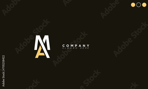 MA Alphabet letters Initials Monogram logo AM, M and A
