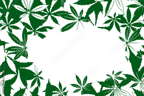 Cannabis leaves background. Cannabis foliage. Hemp. Sketch vector illustration