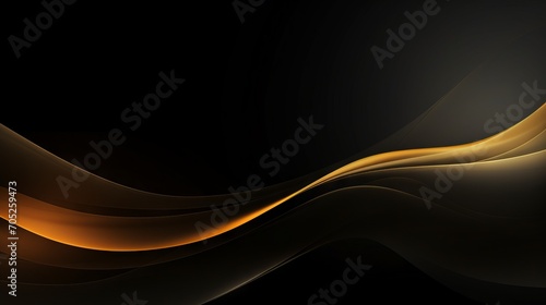 Golden Gradient Black Overlay Abstract Background with Space for Text AI Generated