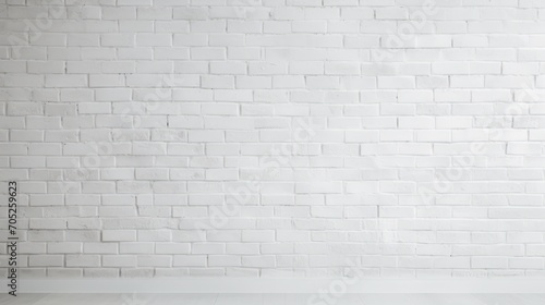 Minimalistic White Brick Wall Background Texture AI Generated