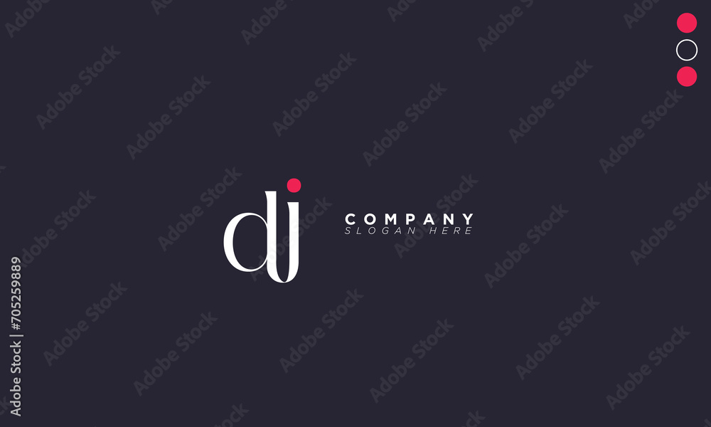 DJ Alphabet letters Initials Monogram logo JD, D and J DJ Alphabet letters Initials Monogram logo JD, D and J