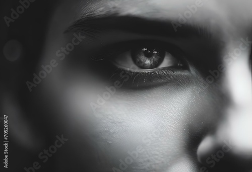 a close up photo of a person with a black eye photo