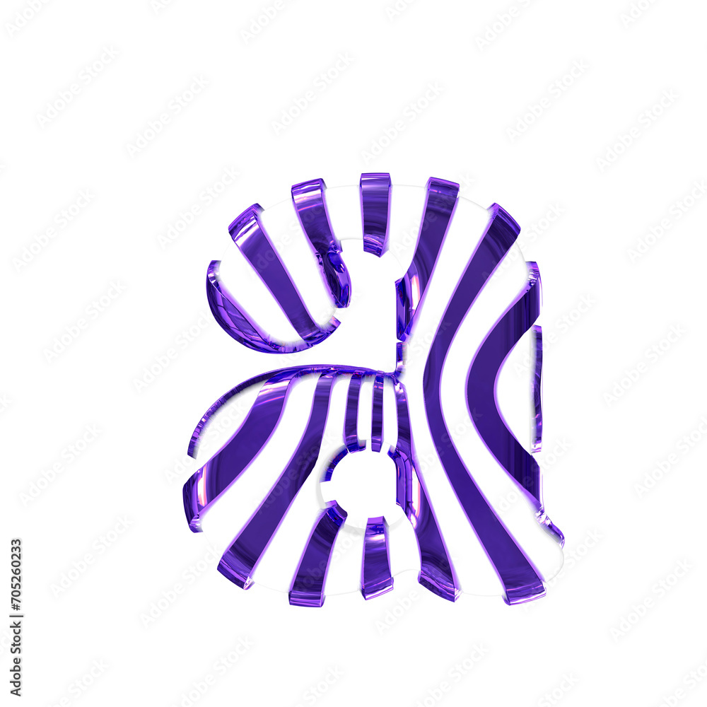 White symbol with dark purple thin straps. letter a White symbol with dark purple thin straps. letter a