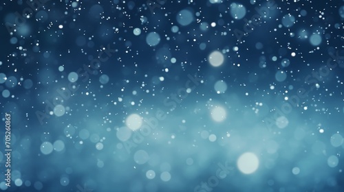 Abstract Bokeh Effect of Snowfall and Lights in Night Sky AI Generated