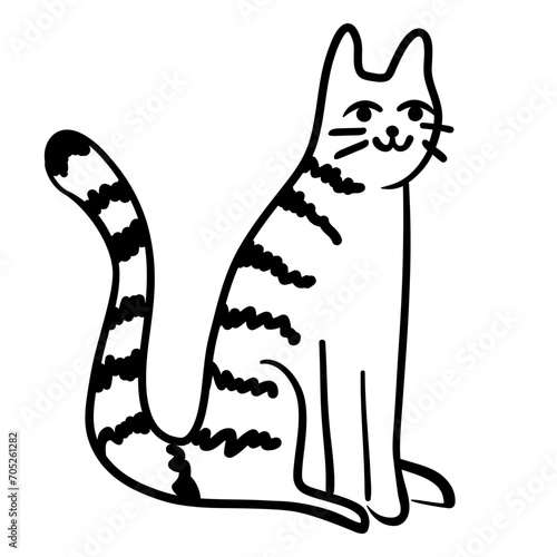 cat in doodle style.template for poster advertising print icon sticker design.