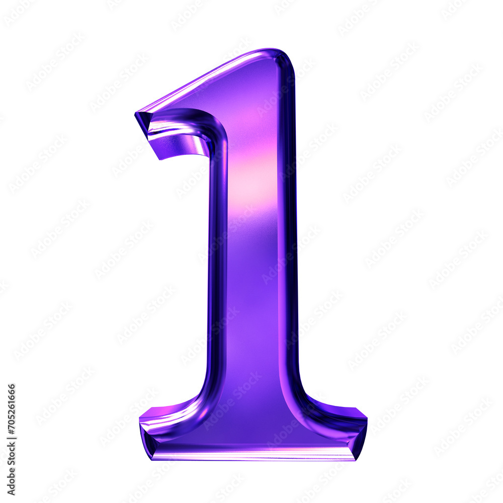 Purple symbol with bevel. number 1 Purple symbol with bevel. number 1
