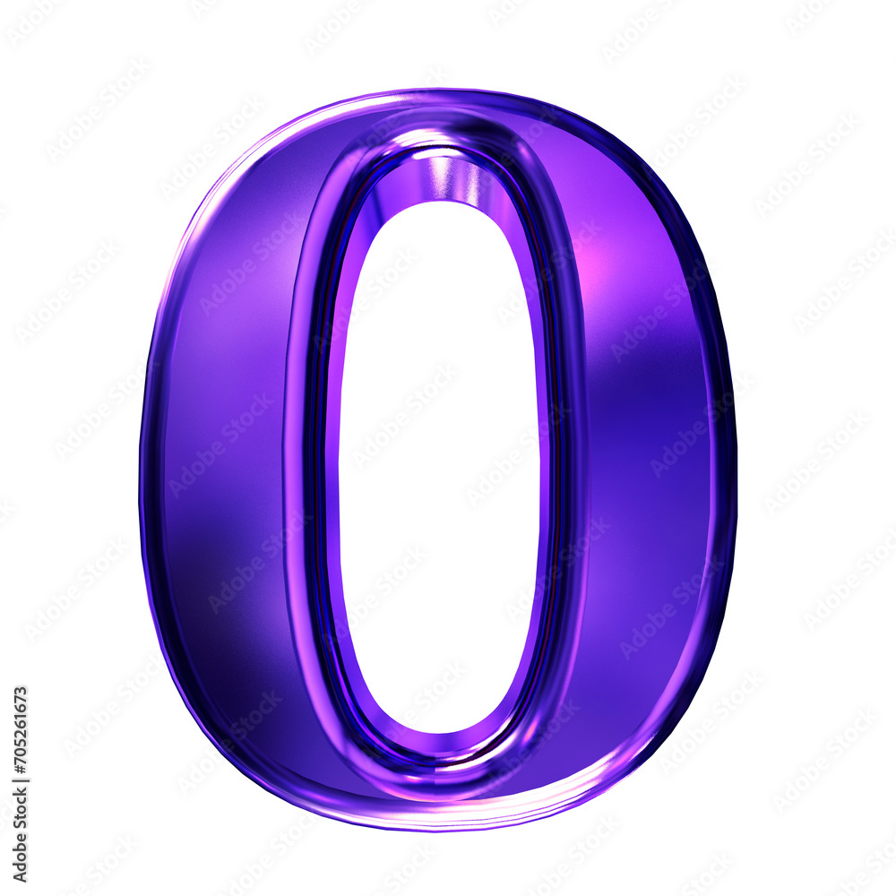 Purple symbol with bevel. number 0 Purple symbol with bevel. number 0