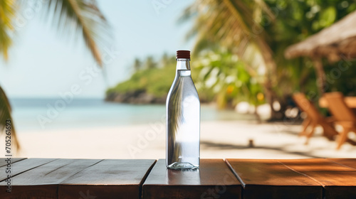 bottle on the beach photo