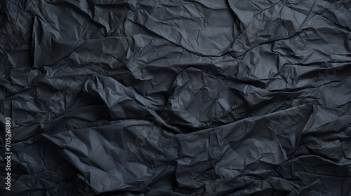 Crumpled Black Paper with Wrinkles and Rubbed Corners AI Generated