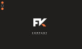 FK Alphabet letters Initials Monogram logo KF, F and K