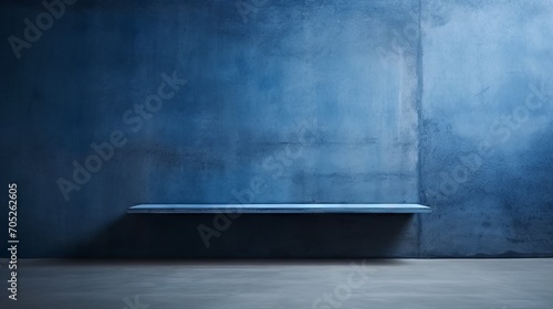 Minimalistic Blue Concrete Wall Background for Product Presentation AI Generated