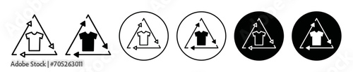 recycling clothes flat line icon set. recycling clothes Thin line illustration vector