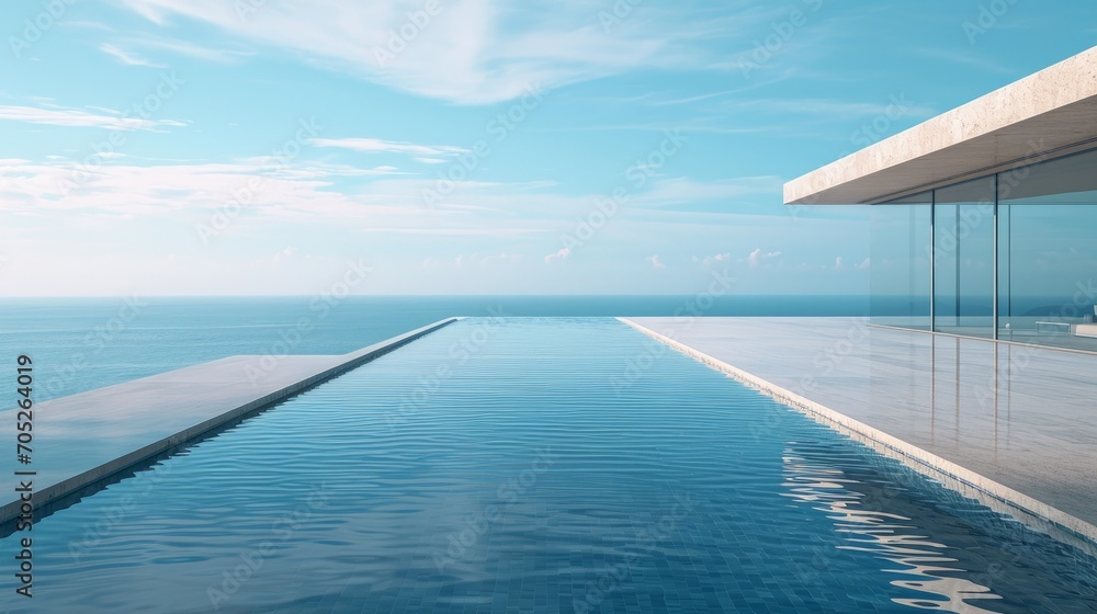 likely captures an infinity pool, which is a reflecting or swimming pool likely captures an infinity pool, which is a reflecting or swimming pool
