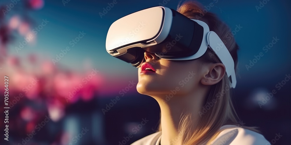 woman with a vr headset woman with a vr headset