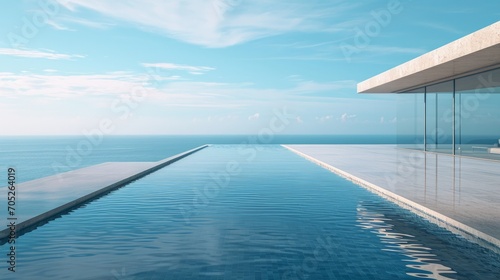 likely captures an infinity pool, which is a reflecting or swimming pool © Chingiz