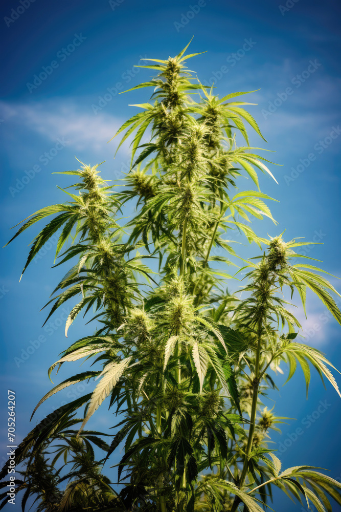 Marijuana field under the blue sky Marijuana field under the blue sky