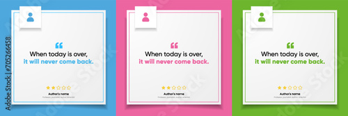 3D bubble testimonial banner, quote, infographic. Social media post template designs for quotes. Empty speech bubbles, quote bubbles and text box. Vector Illustration EPS10.