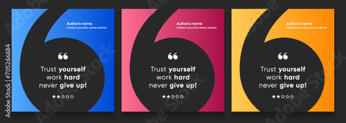 3D bubble testimonial banner, quote, infographic. Social media post template designs for quotes. Empty speech bubbles, quote bubbles and text box. Vector Illustration EPS10.