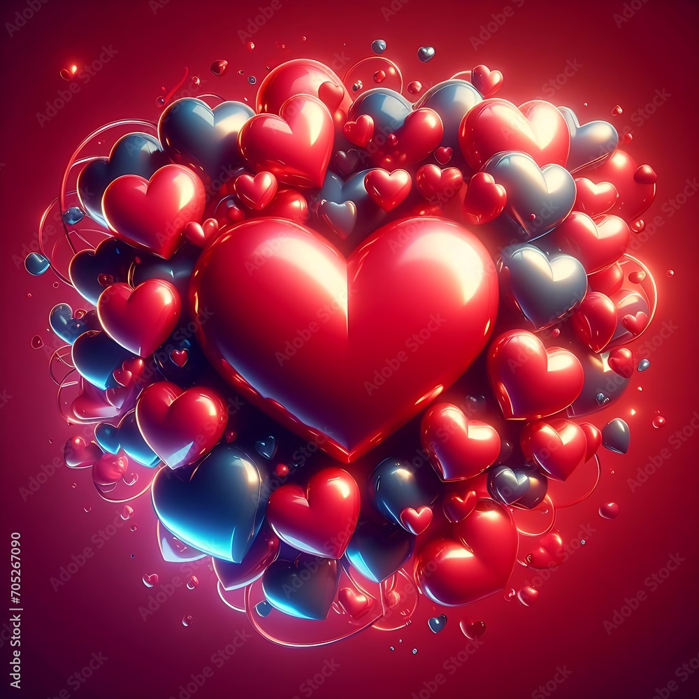 Happy Valentine's Day 3D inflated Love Background.This Design You can use screen print, DTG/DTF, Sublimation, Heat Transfer T-shirts, Mugs, Bags, Mouse Pads, tumblers, etc, and more projects your wish