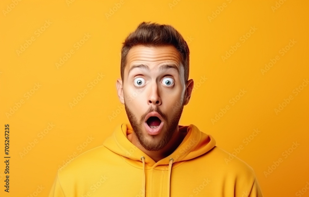 Man with shocked expression on his face Man with shocked expression on his face