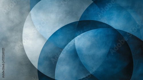 Abstract representation of teamwork in a corporate setting, with intertwined lines and overlapping circles in shades of blue and gray photo