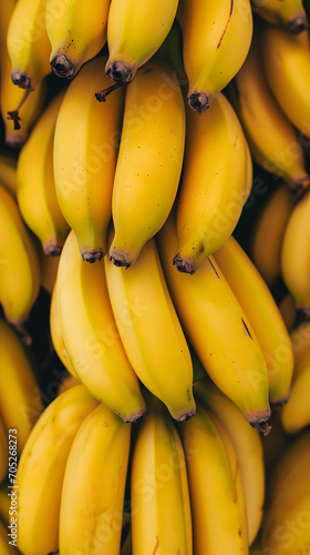 Close up of a bunch of ripe bananas. Selective focus
