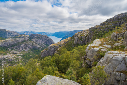 Obraz na płótnie Landscape of the Preikestolen (Norway) w salonie