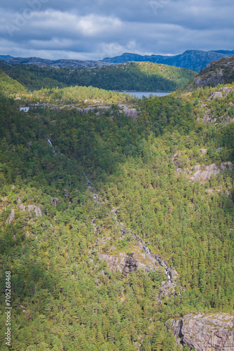Obraz na płótnie Landscape of the Preikestolen (Norway) w salonie