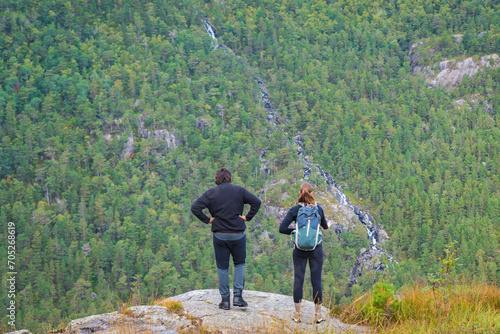 Obraz na płótnie Landscape of the Preikestolen (Norway) w salonie